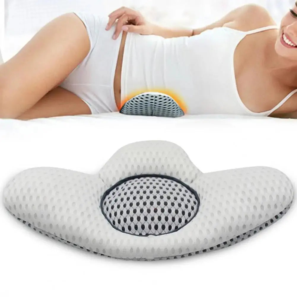 3D Lumbar Pillow - Quick Rebound for Spinal Posture Support - Buckwheat Hull - Bedroom Supply - Novah