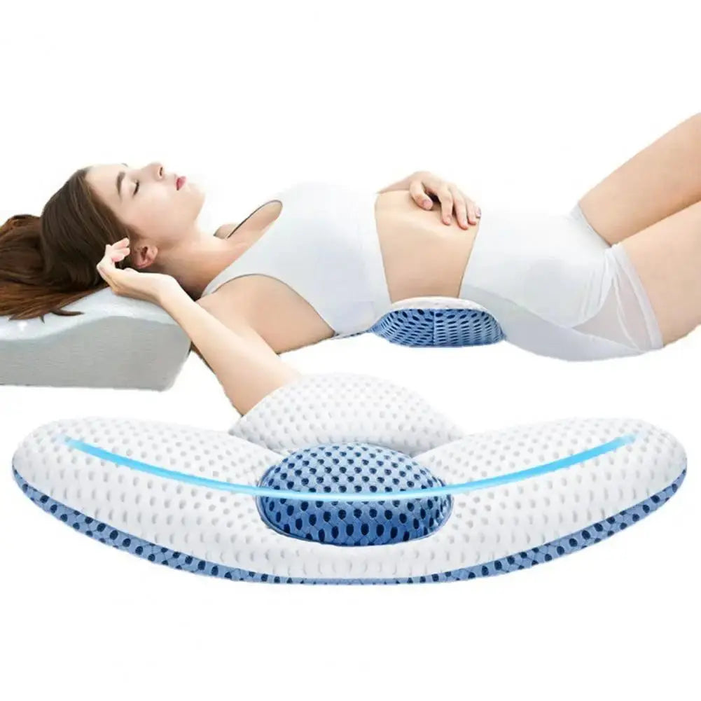 3D Lumbar Pillow - Quick Rebound for Spinal Posture Support - Buckwheat Hull - Bedroom Supply - Novah