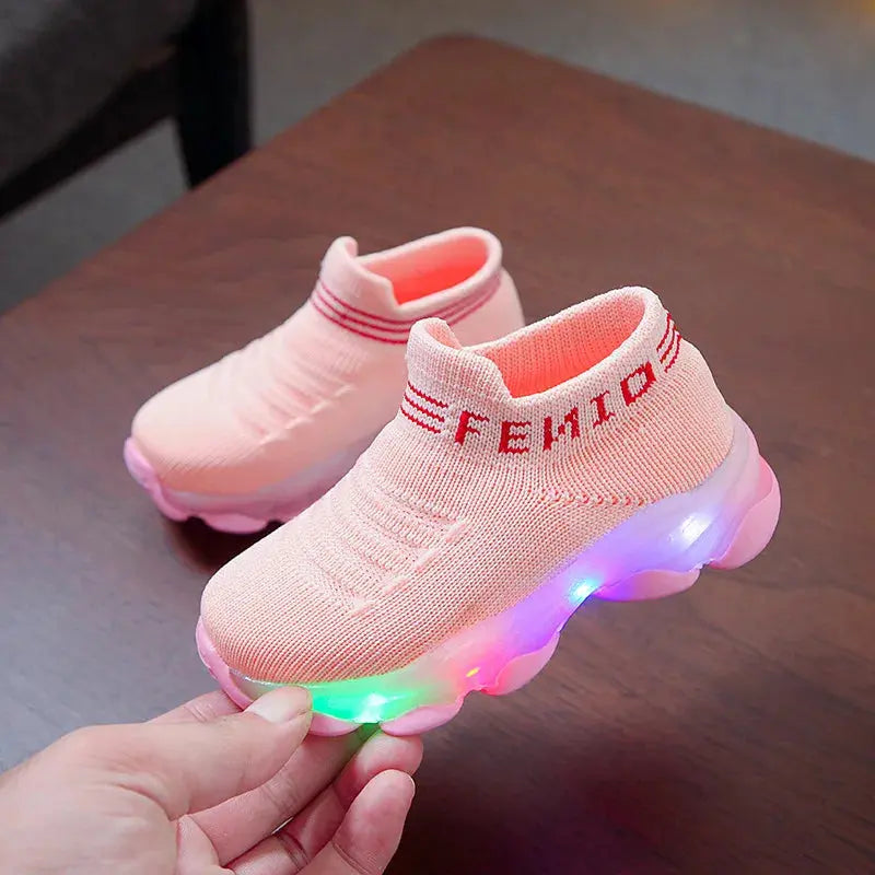 Girls' LED Light Sneakers - Casual Sports Shoes for Kids | Luminous Socks | Battery-Powered | Tennis Shoes - Novah