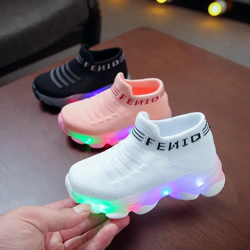 Girls' LED Light Sneakers - Casual Sports Shoes for Kids | Luminous Socks | Battery-Powered | Tennis Shoes Novah