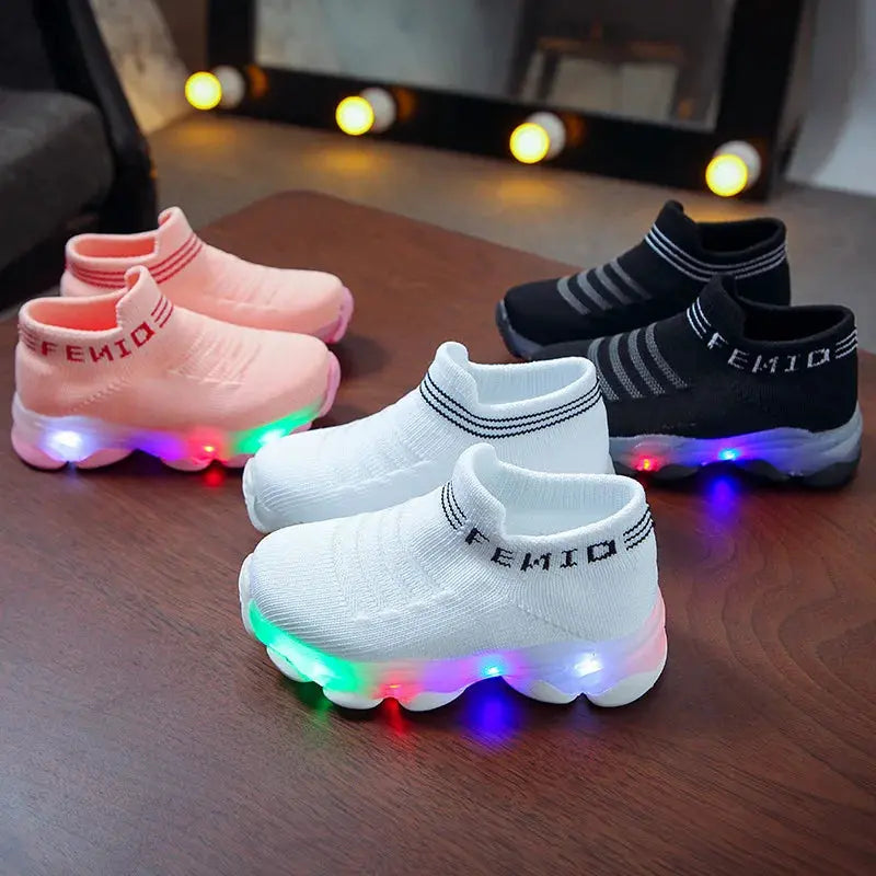 Girls' LED Light Sneakers - Casual Sports Shoes for Kids | Luminous Socks | Battery-Powered | Tennis Shoes Novah