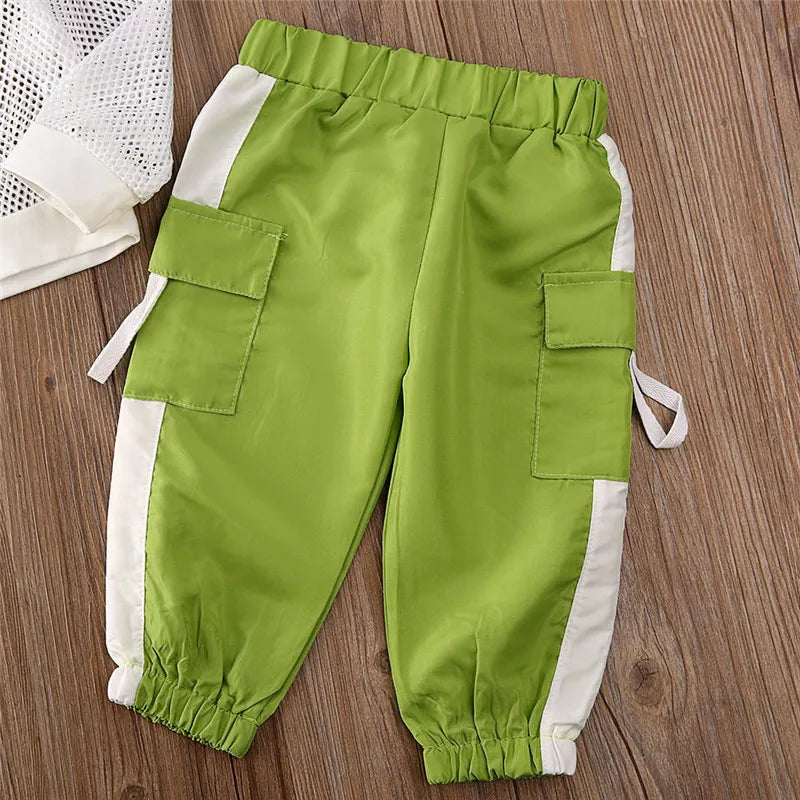 Summer Baby Girl Outfits: Mesh T-shirt + Sport Pants - Kids Tracksuit Set Novah Novah