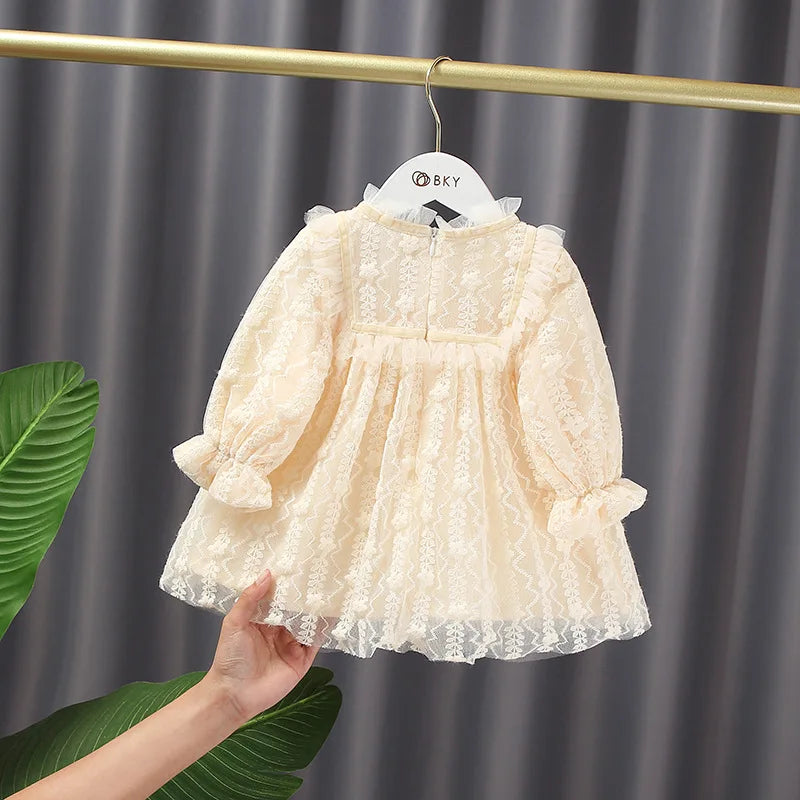 Spring new baby born girl clothes lace princess dress for toddler girls baby clothing infant birthday party tutu dresses dress Novah Novah