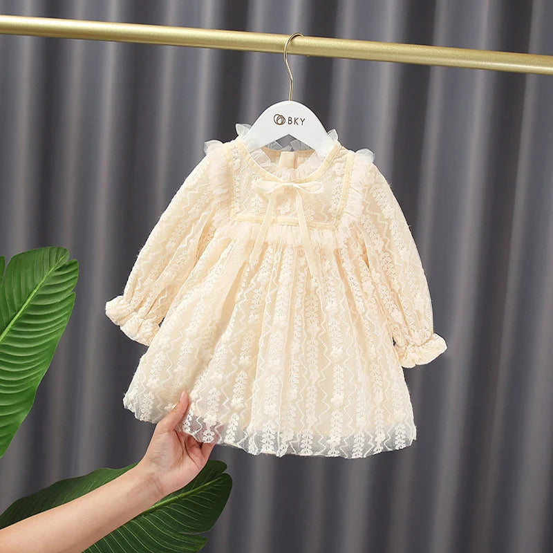 Spring new baby born girl clothes lace princess dress for toddler girls baby clothing infant birthday party tutu dresses dress Novah Novah