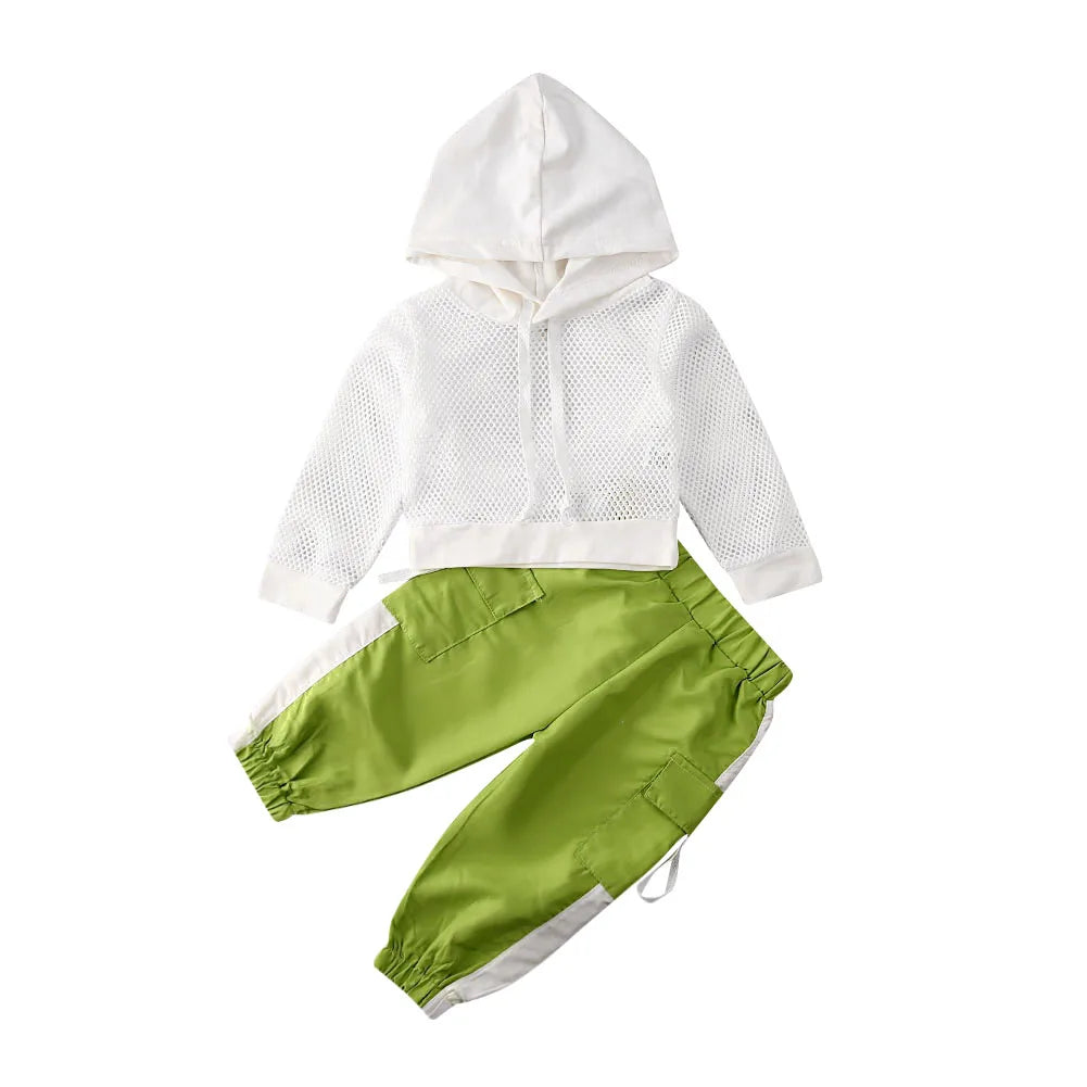 Summer Baby Girl Outfits: Mesh T-shirt + Sport Pants - Kids Tracksuit Set Novah Novah