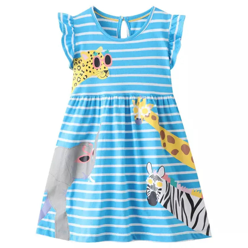 Jumping Meters New Arrival Summer Girls Dresses Bag Print Hot Selling Baby Summer Frocks Cotton Clothes Frocks Party Birthday - Novah