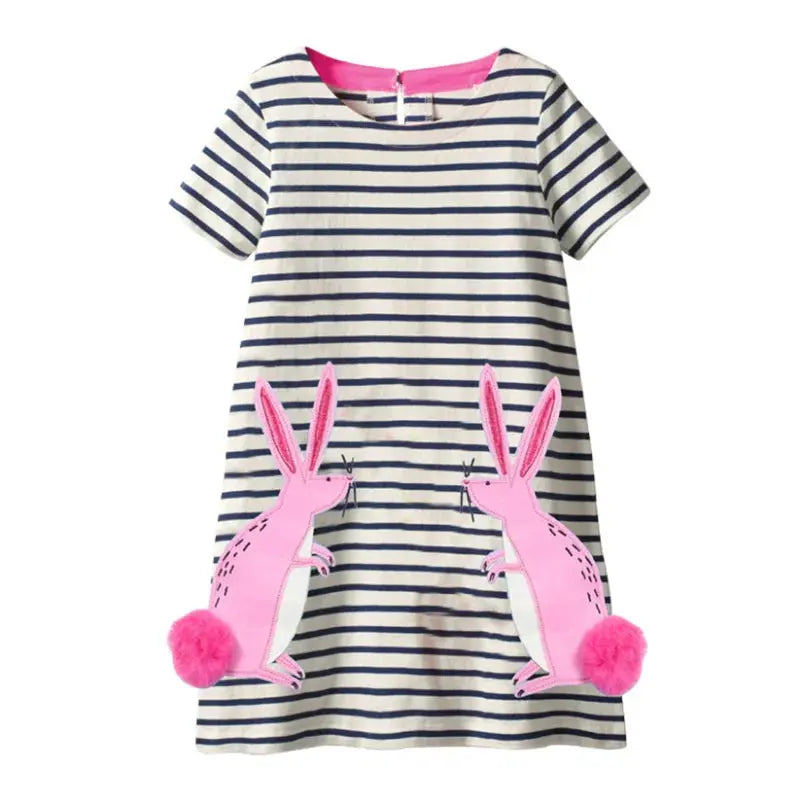 Jumping Meters New Arrival Summer Girls Dresses Bag Print Hot Selling Baby Summer Frocks Cotton Clothes Frocks Party Birthday - Novah