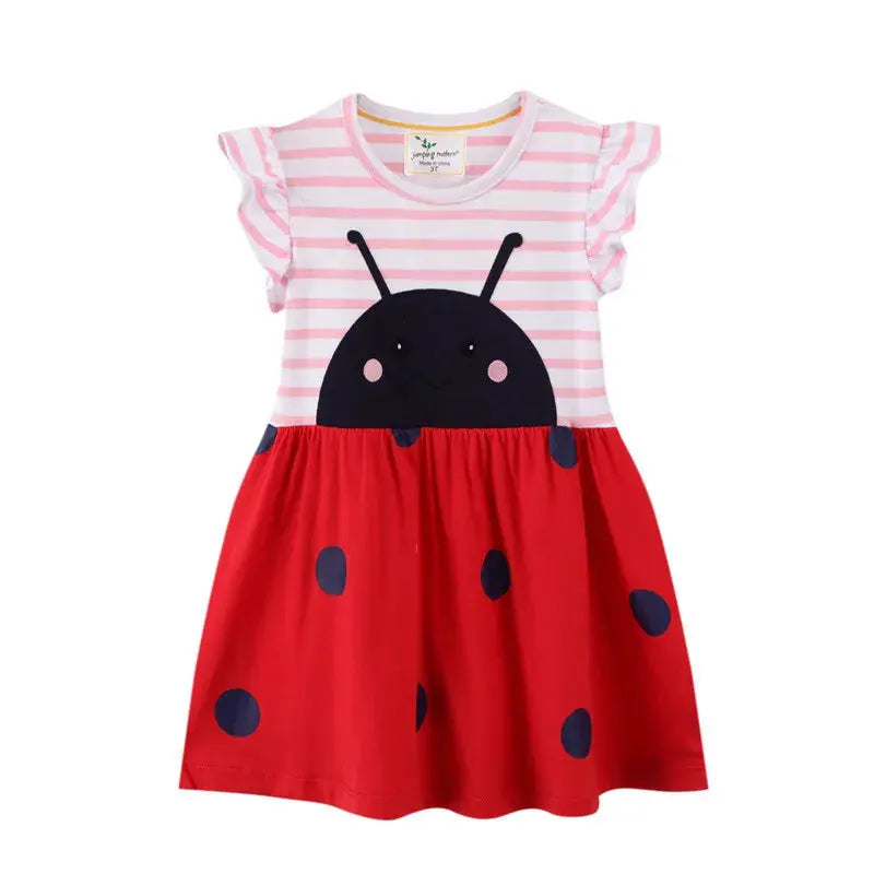 Jumping Meters New Arrival Summer Girls Dresses Bag Print Hot Selling Baby Summer Frocks Cotton Clothes Frocks Party Birthday - Novah