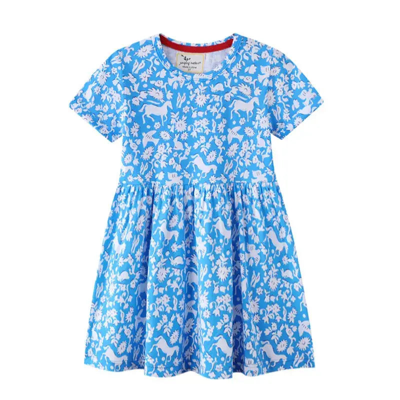 Jumping Meters New Arrival Summer Girls Dresses Bag Print Hot Selling Baby Summer Frocks Cotton Clothes Frocks Party Birthday - Novah