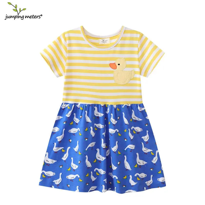 Jumping Meters New Arrival Summer Girls Dresses Bag Print Hot Selling Baby Summer Frocks Cotton Clothes Frocks Party Birthday - Novah