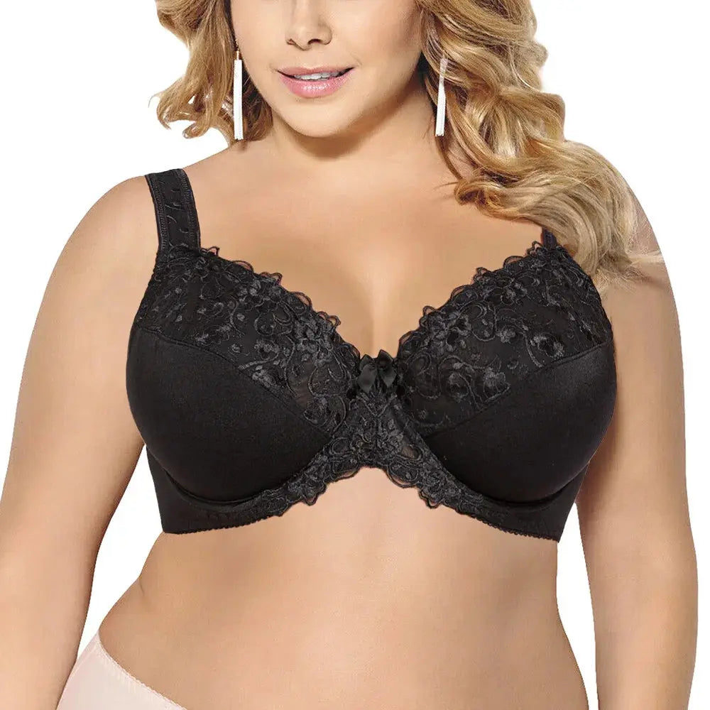 Plus Size Underwired Bra - Gray, US Size 36-54 F-I Cup - Novah Plus Size Underwired Bra - Gray, US Size 36-54 F-I Cup