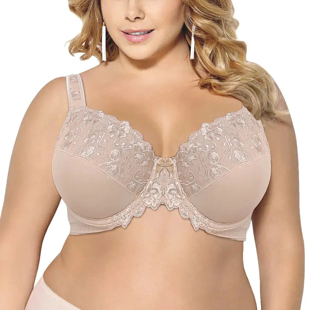 Plus Size Underwired Bra - Gray, US Size 36-54 F-I Cup - Novah Plus Size Underwired Bra - Gray, US Size 36-54 F-I Cup