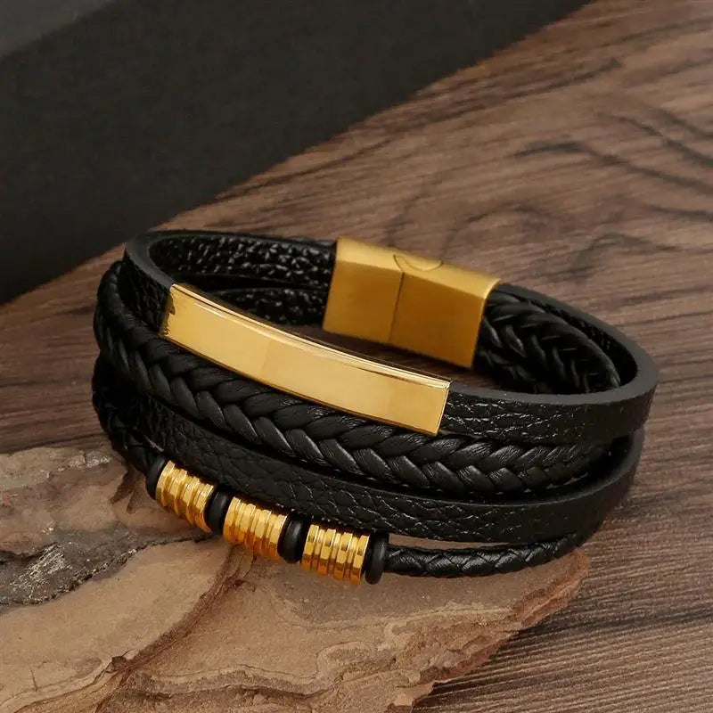 Men's Hand-Woven Leather Bracelet - Classic Style Novahst Novah Bracelets Bracelets