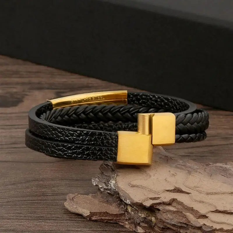 Men's Hand-Woven Leather Bracelet - Classic Style Novahst Novah Bracelets Bracelets