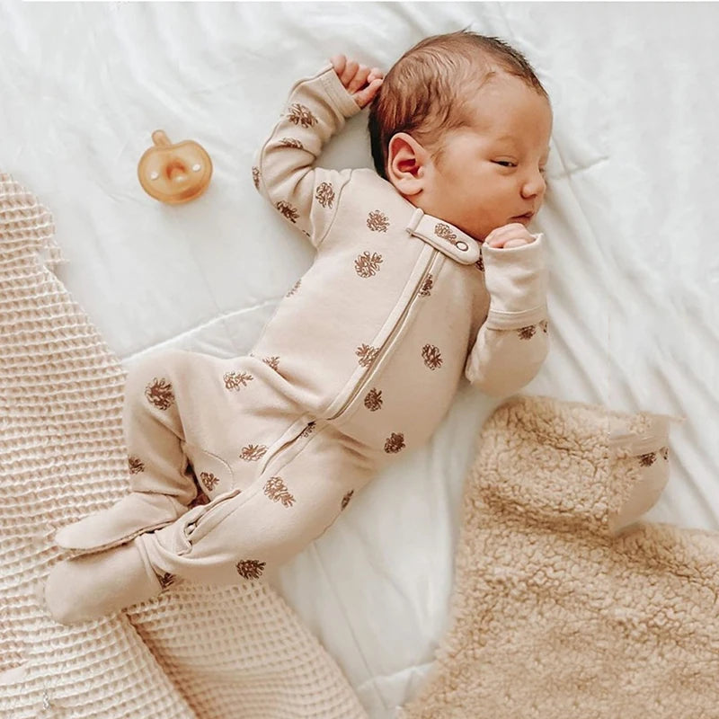 Cozy Knit Baby Jumpsuit | Autumn/Spring Newborn Romper | Soft Coral Velvet Clothing Novah Novah