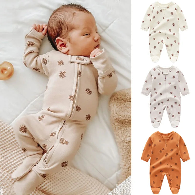 Cozy Knit Baby Jumpsuit | Autumn/Spring Newborn Romper | Soft Coral Velvet Clothing Novah Novah