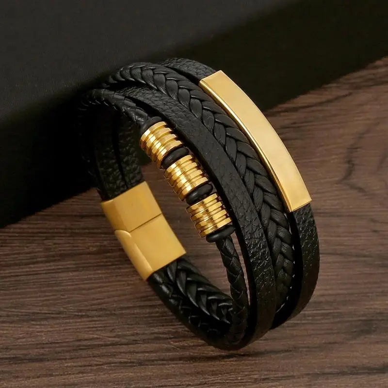 Men's Hand-Woven Leather Bracelet - Classic Style Novahst Novah Bracelets Bracelets