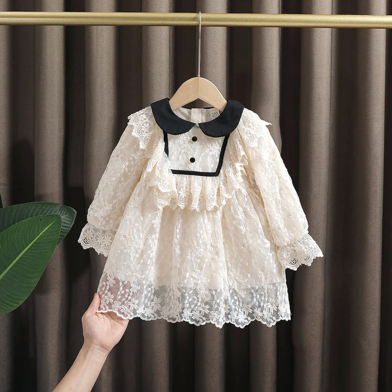 Spring new baby born girl clothes lace princess dress for toddler girls baby clothing infant birthday party tutu dresses dress Novah Novah