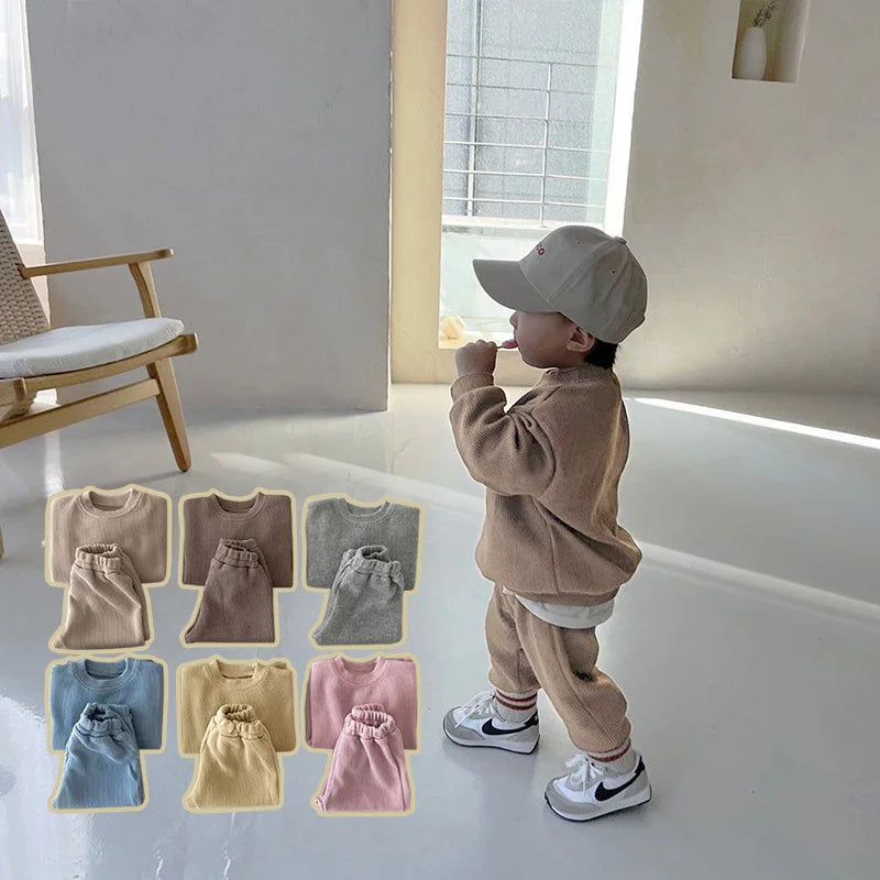 MILANCEL Autumn Baby Clothing Set Casual Hoodie Suit Girls Hoodie And Pants Boys Outfit Novah Novah